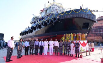 Launching of Bollard Pull Tug Type Vessel Baljeet बलजीत या बोलार्ड पुल टग प्रकारच्या जहाजाचे जलावतरण हडपसर क्राइम न्यूज, हडपसर मराठी बातम्या, हडपसर न्युज Hadapsar Crime News, Hadapsar Marathi News, ,Hadapsar News